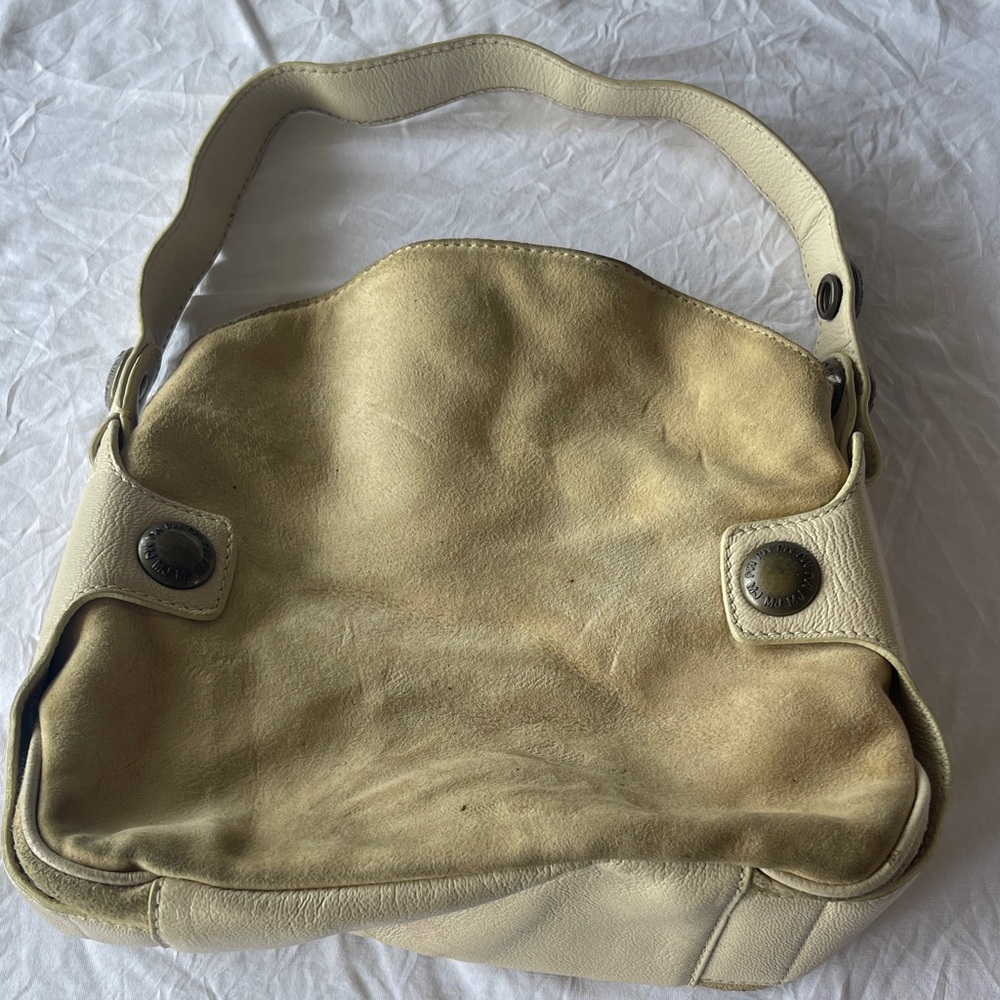 Marc Jacobs Cream Suede & Leather Hobo Shoulder Bag